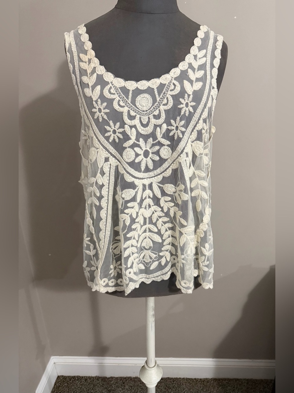 Floral festival  boho sheer top size large/extra large